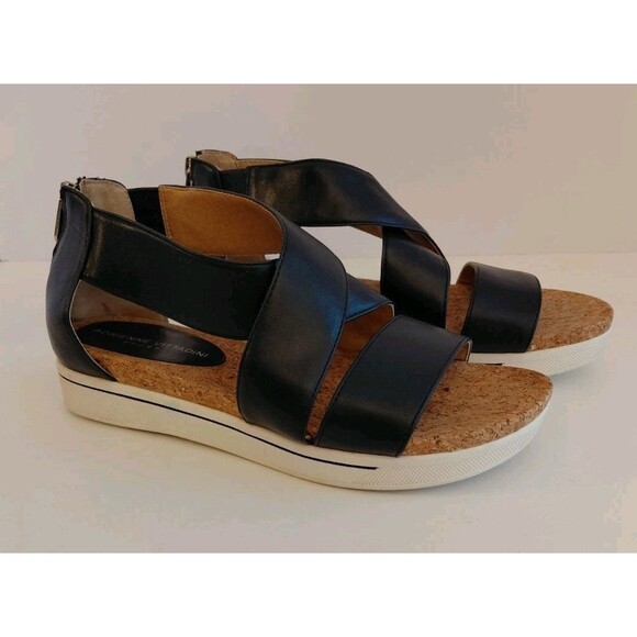 Adrienne Vittadini Sport Navy Blue Criss-Cross Sandals Size 8.5 - Picture 2 of 8